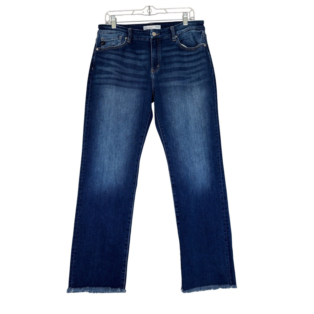 KanCan Maurices Women Blue Straight Leg Raw Hem Jeans Size 30 221753